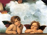 Sistine Madonna 2 angels by Raphael